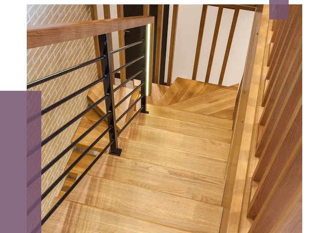 Лестницы из ясеня в Павлове под ключ от 9934 руб. 