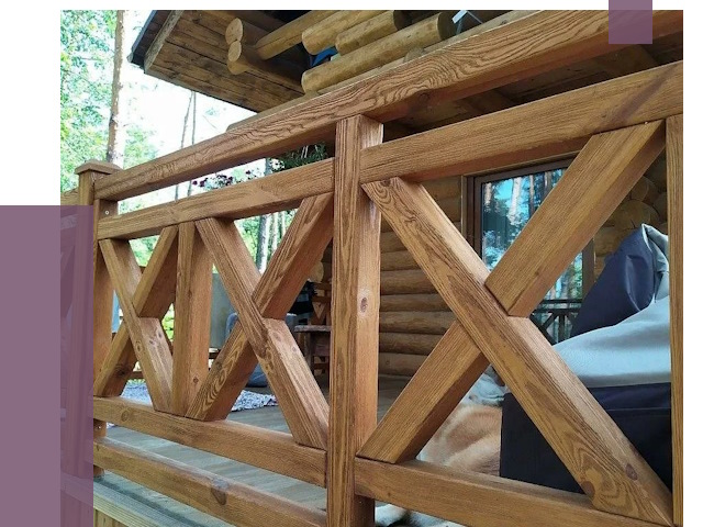 Деревянные перила под ключ в Павлове от 7603 руб. 