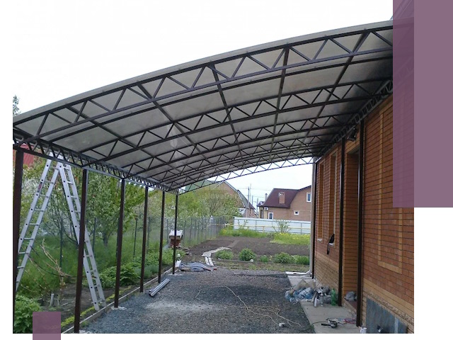 Профессиональный монтаж навесов под ключ в Павлове