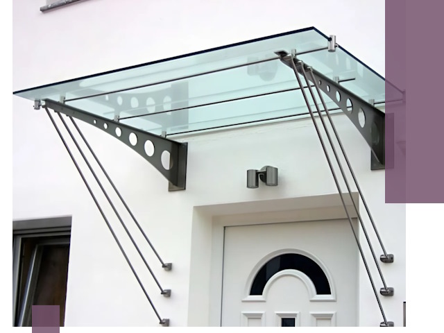 Козырьки над входом под ключ в Павлове — изготовление и монтаж