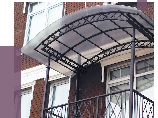 Козырьки над балконом в Павлове от 8566 руб.  | ПРОЛЁТ-Пвв