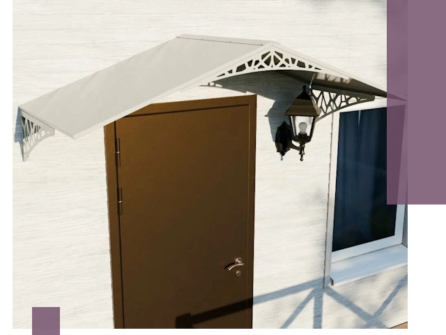 Металлические козырьки на входы и террасы в Павлове