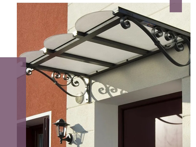 Односкатные козырьки в Павлове от 8312 руб.  | ПРОЛЁТ-Пвв