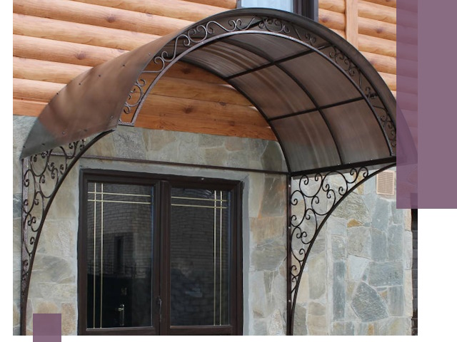 Арочные козырьки под ключ в Павлове: изготовление и монтаж